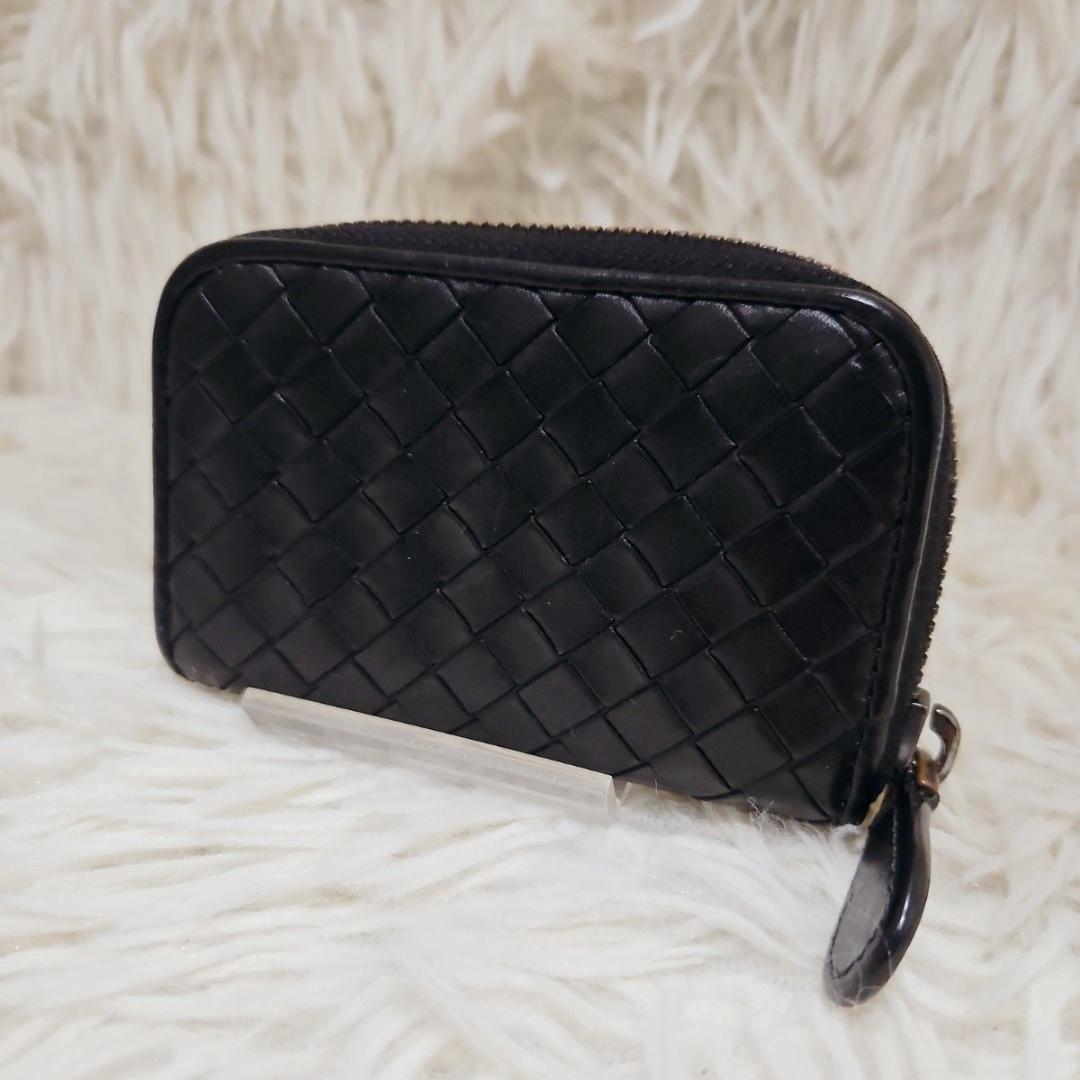 ボッテガヴェネタ ケース イントレチャート ラウンドファスナー 黒