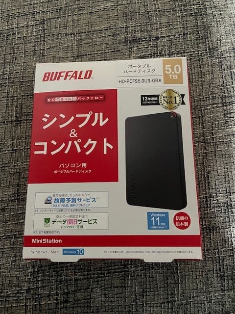 BUFFALO ポータブルハードディスク5.0TB