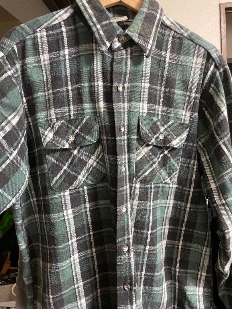 USA製 FIVE BROTHER ヘビーネル 緑黒チェック L