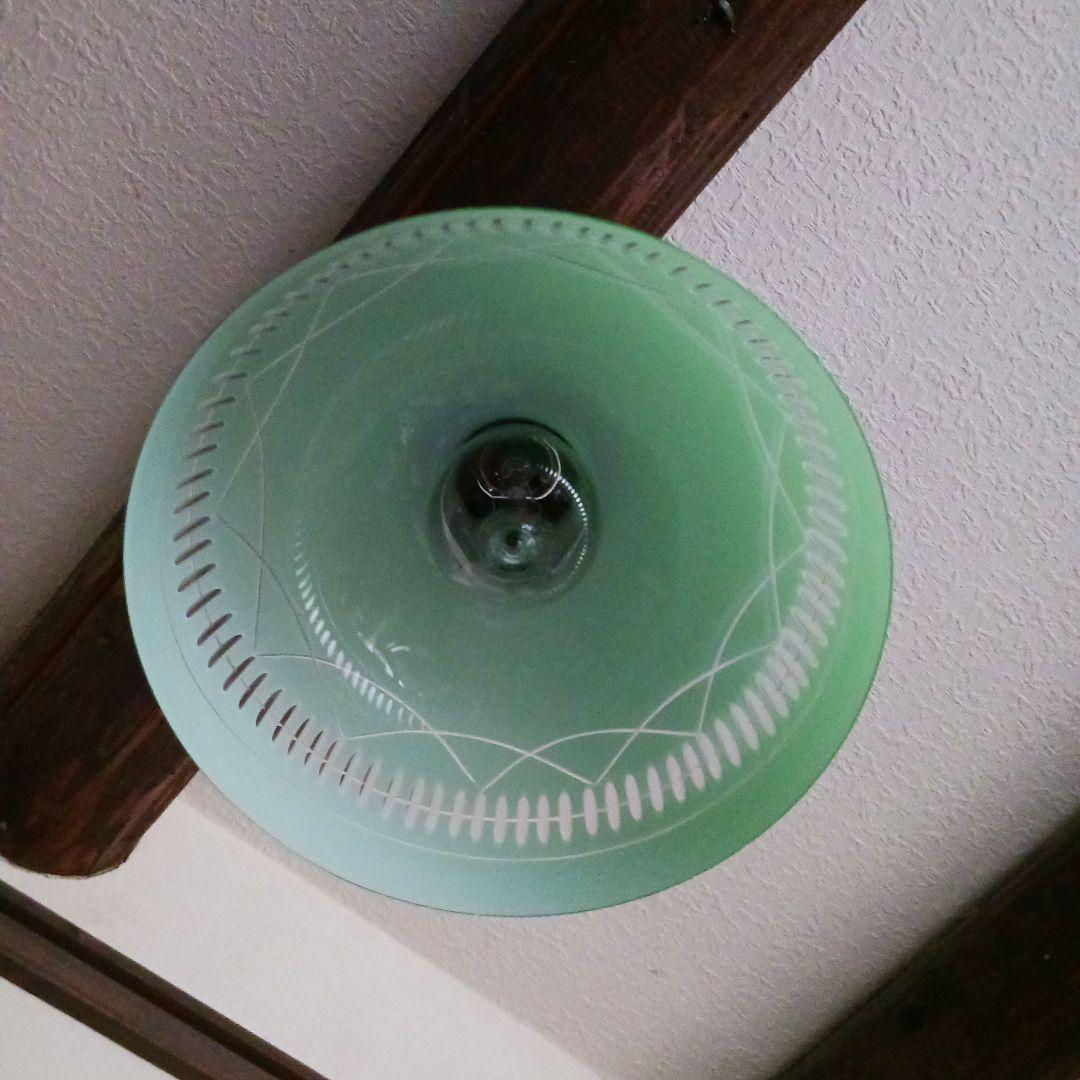 外切子ガラスランプシェード　アンティーク