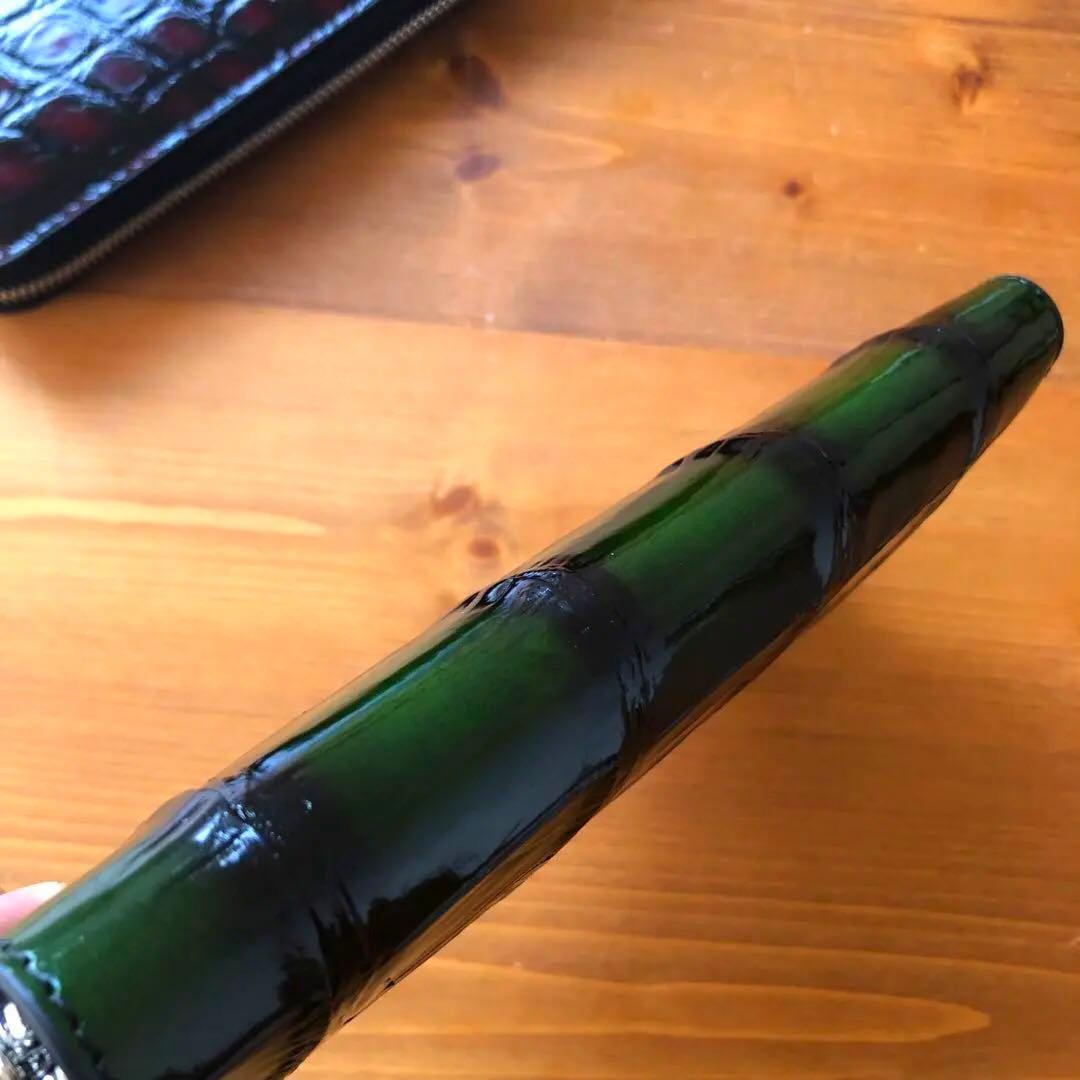 み*ん様 クロコダイル 長財布 高級 一枚革メンズ レディース　緑グリーン　ブラ