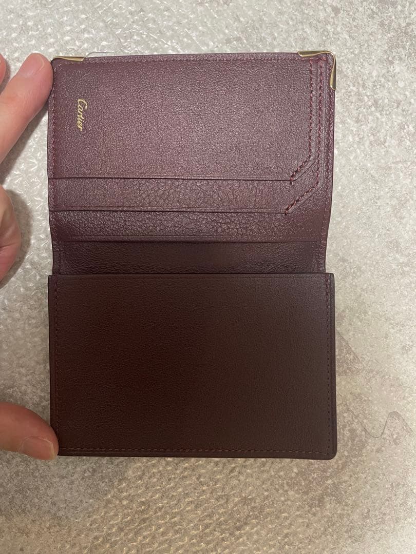 Cartier ボルドー レザー 名刺入れ