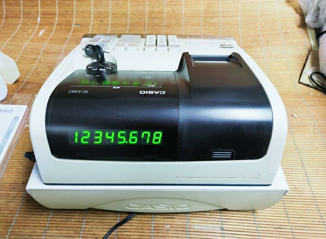 カシオレジスター　TE-M80　中古品　人気機種感熱紙　送料無料　335666