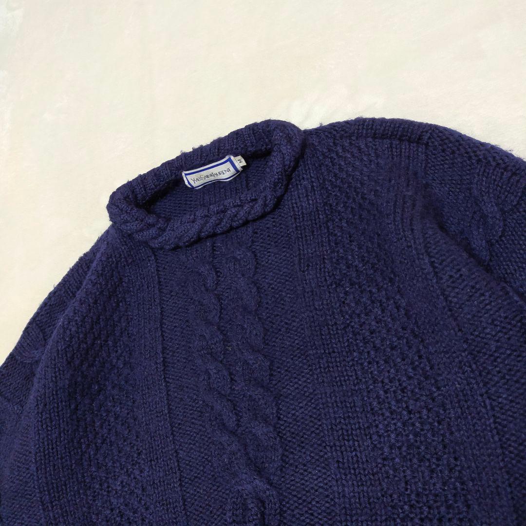 80S 90S　YVES SAINT LAURENT　ケーブルニットセーター