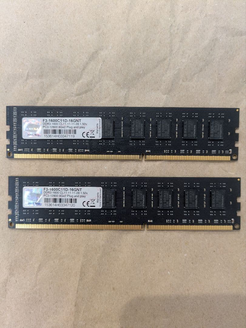 【DDR3メモリ】F3-1600C11D-16GNT