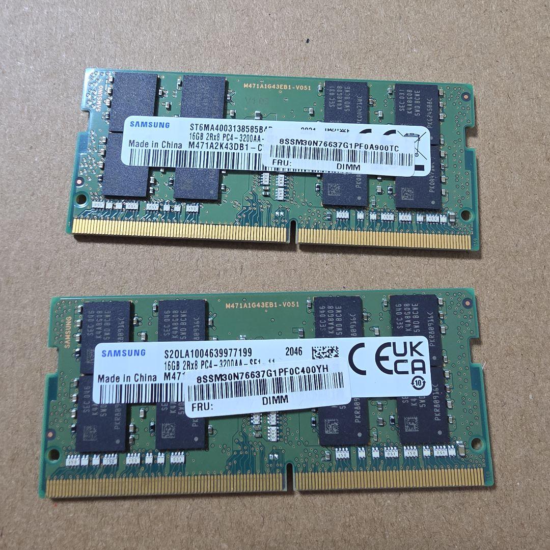 プ*ス様 Samsung DDR4 16GB メモリー ２枚