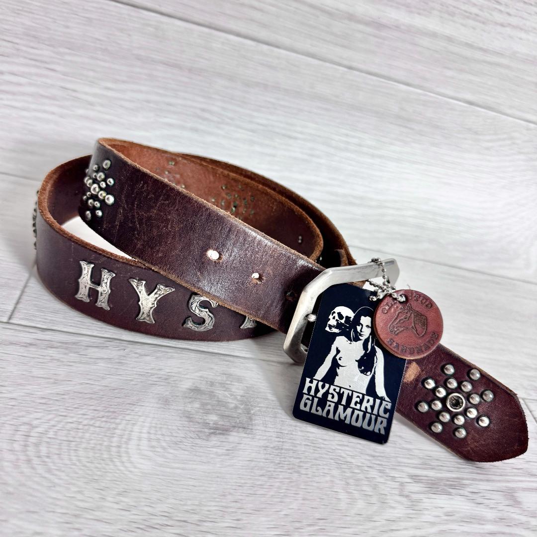 【定価52800円☆スワロフスキー】ヒステリックグラマー 本革 スタッズ ベルト