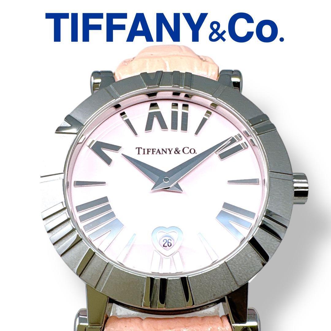 ティファニー アトラス Z1300 革ベルト ピンク レディース 時計 ブランド