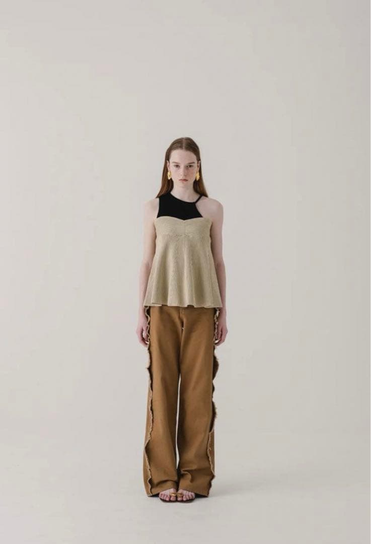 eaphi　RIB KNIT BUSTIER beige