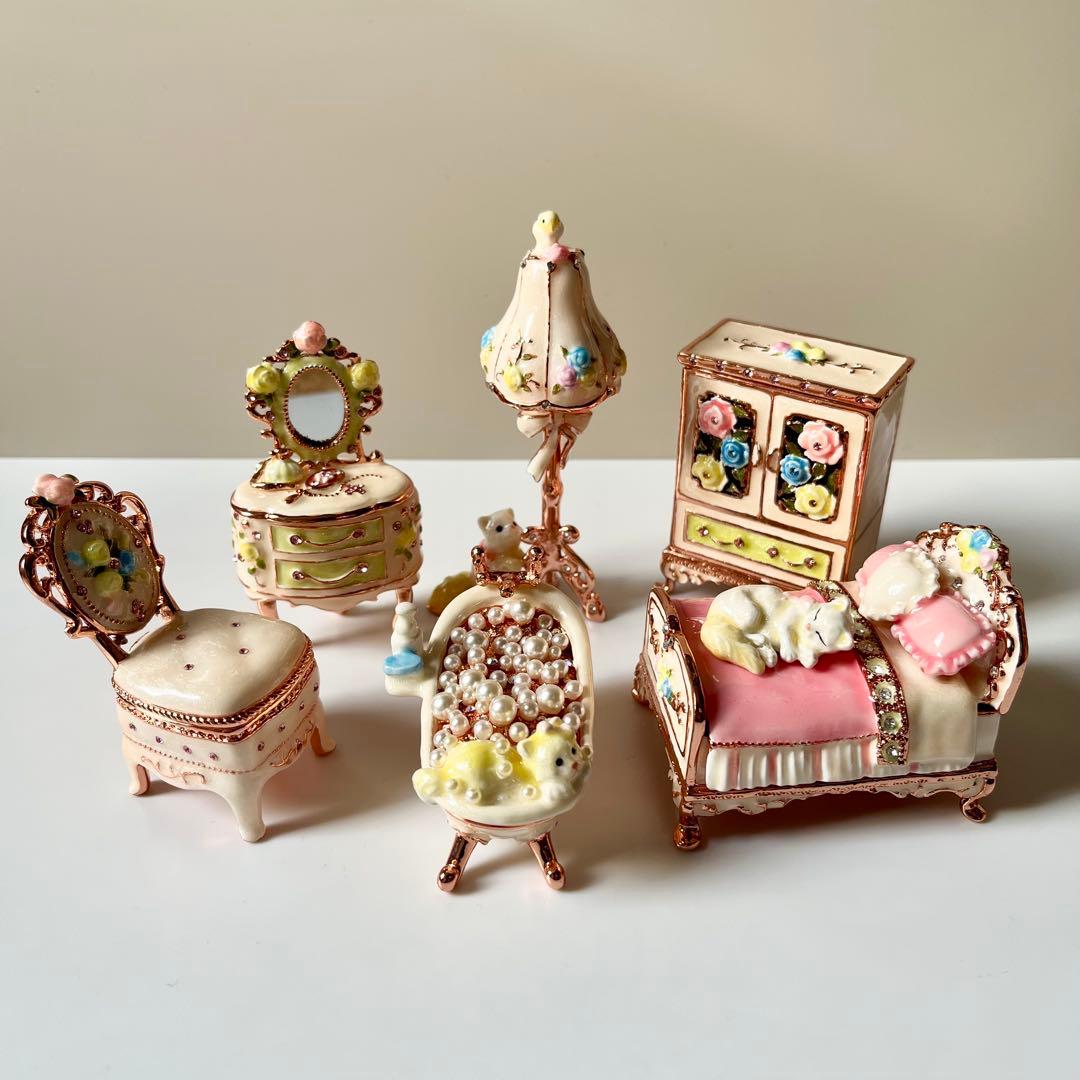 Piearth ピィアース ジュエリーボックス 小物入れ 家具 ロココ調 6点