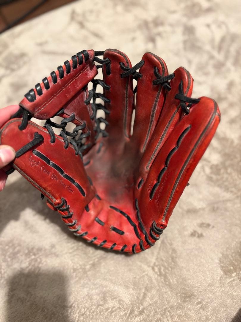 ピ*ウ様 ミズノ　グローバルエリート　硬式用 外野手用グラブ レッド 高校野球対