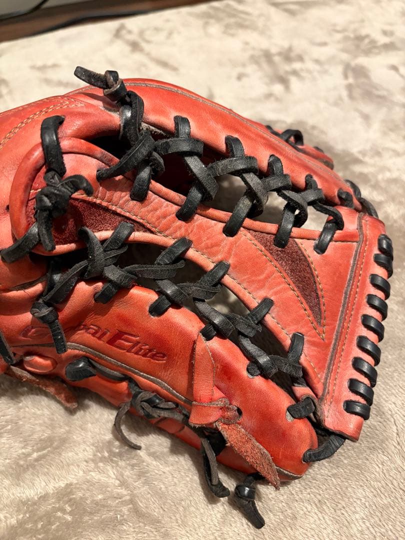 ピ*ウ様 ミズノ　グローバルエリート　硬式用 外野手用グラブ レッド 高校野球対