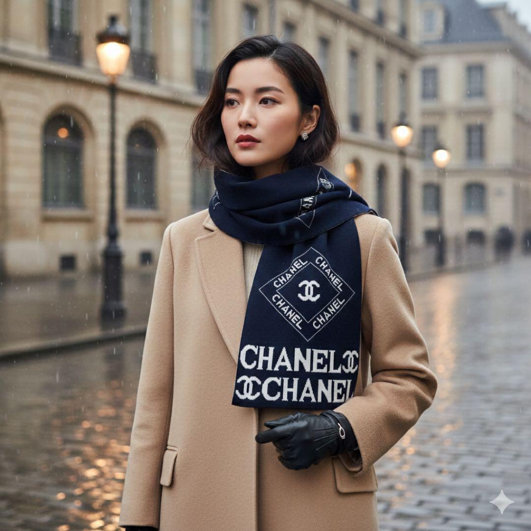 【希少】CHANEL　シャネル　マフラー　ノベルティ　ココマーク