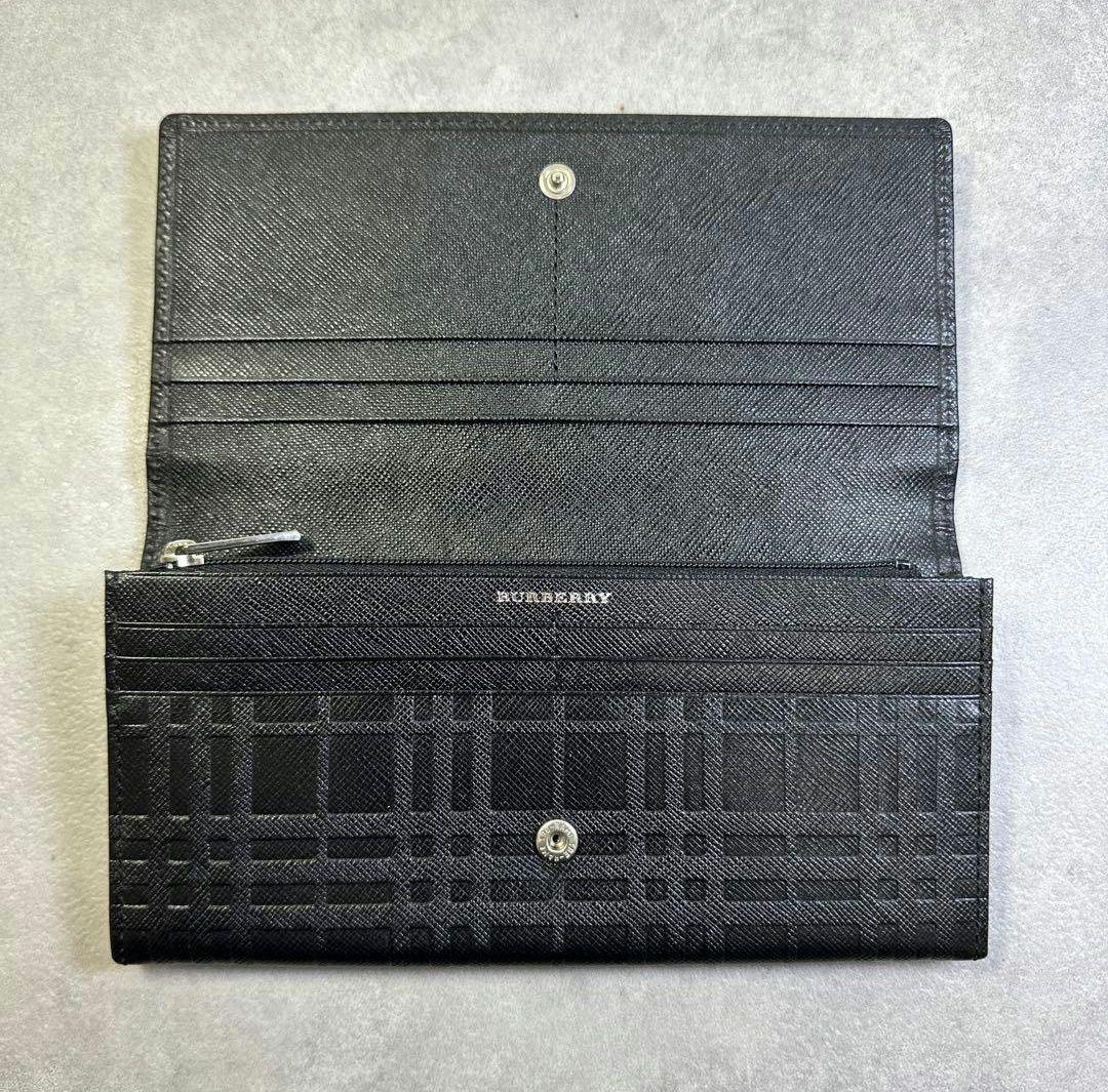 ★美品★ BURBERRY バーバリー エンボス 長財布 サフィアーノ レザー