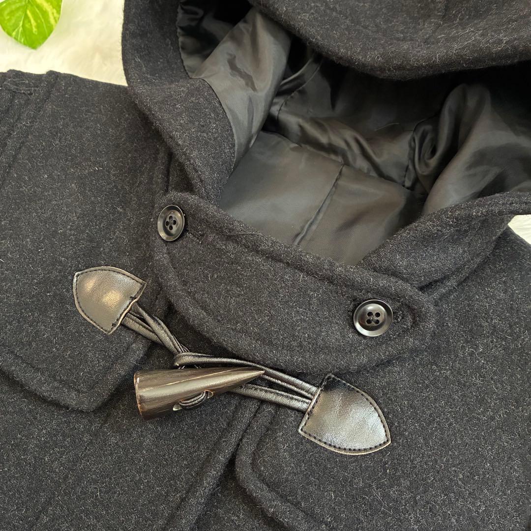 美品✨EASTBOY Venus ジップ付き ダッフルコート 黒 フード付