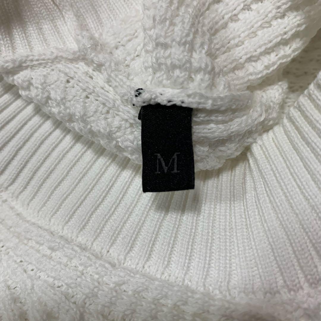 〔美品タグ付〕モンクレール　セーター　ニット　ホワイト　M 国内正規品　5P66