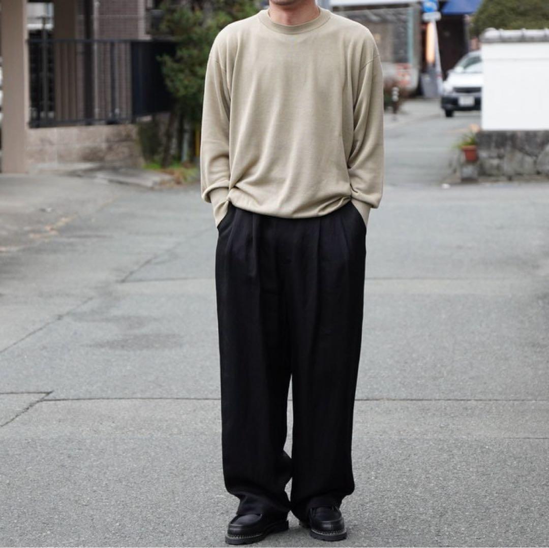 トップス Olde H & Daughter SILK PLAIN CREW NECK
