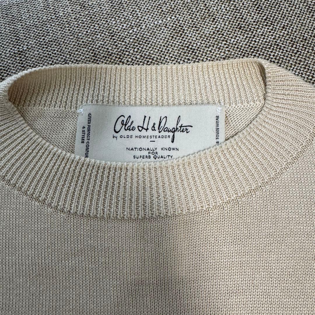 トップス Olde H & Daughter SILK PLAIN CREW NECK