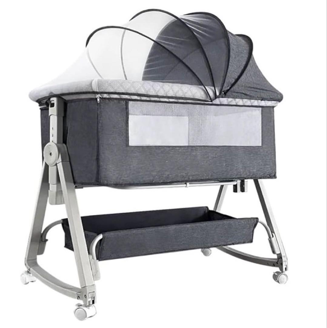 ベビーベッド 添い寝 蚊帳 洗濯可能 収納バスケット キャスタ付 軽量 洗濯可能