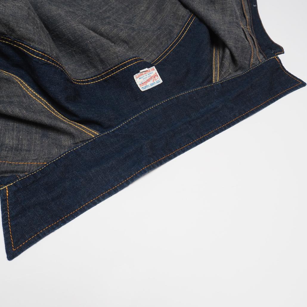 廃盤希少 桃太郎ジーンズ 1stタイプ出陣デニムシャツシャツ 大きいサイズ44