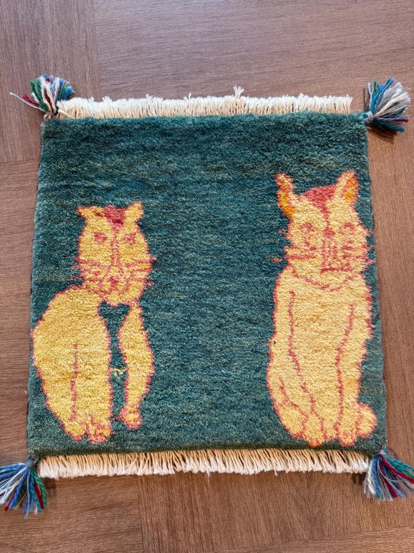 ペルシャギャッベ (ギャベ) チェアマット 43x41cm ギャッベ ラグ