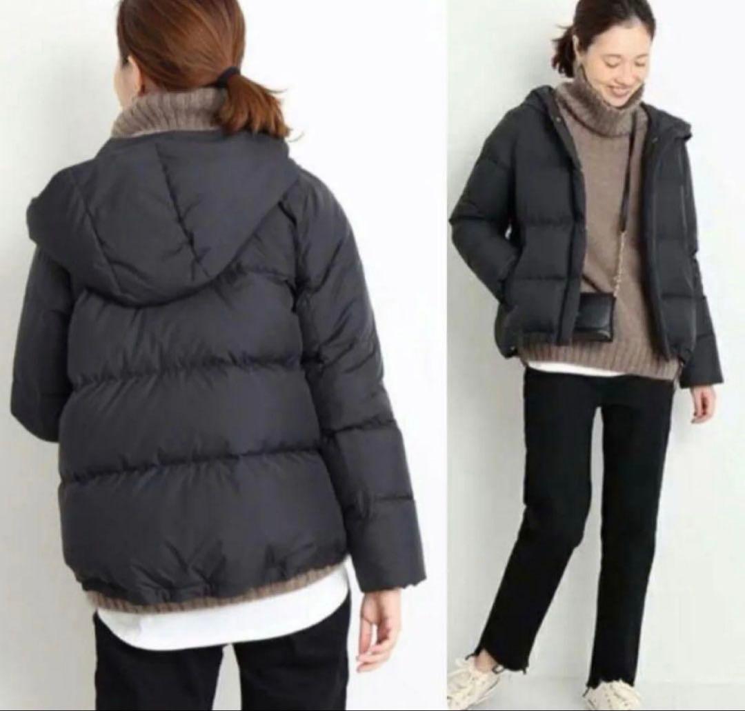 週末特価✨ SLOBE IENAスローブイエナショールフードダウンコート黒38