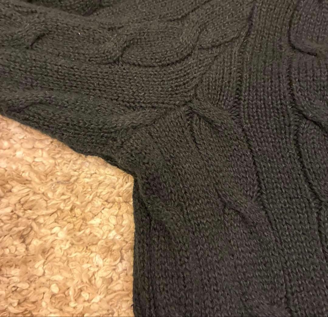 HALPolo Ralph Lauren ブラック コットンケーブルニット