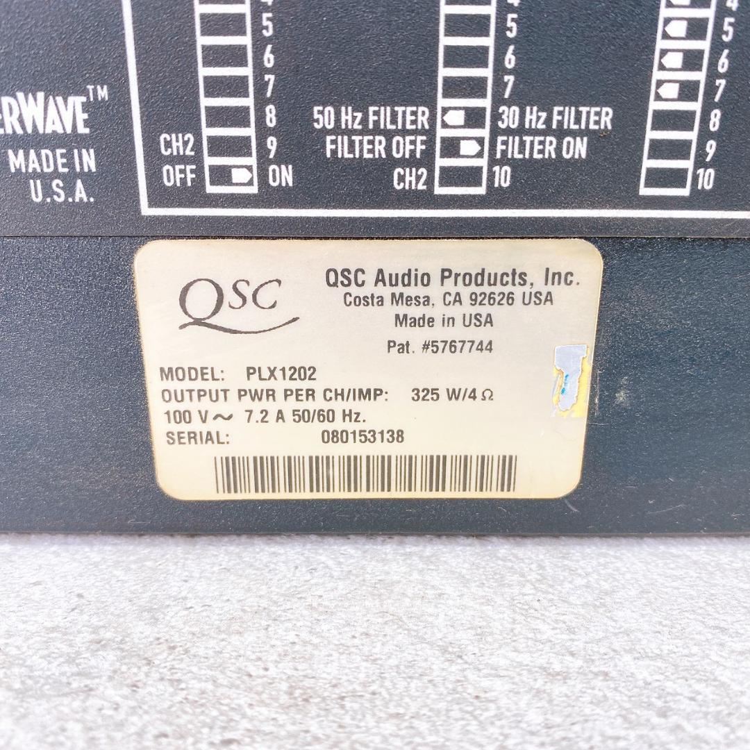 QSC PLX1202 パワーアンプ 業務用 2ch ラックマウント