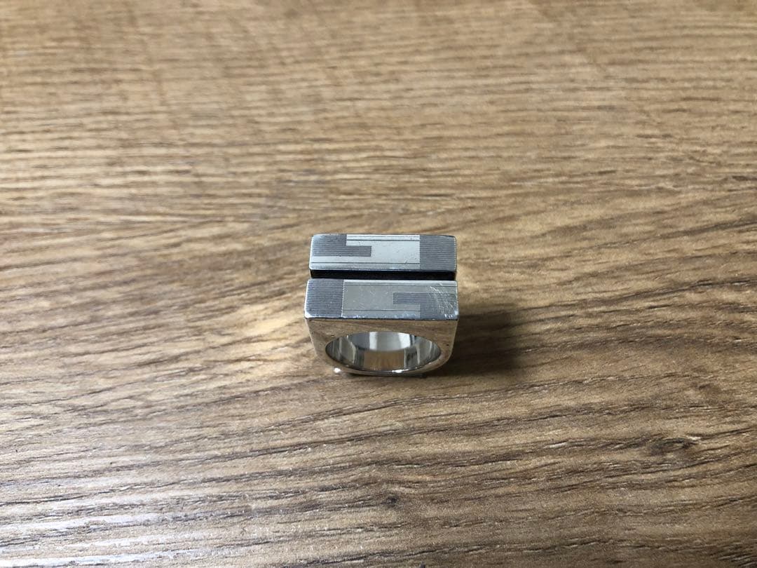 17号 GUCCI リング グッチ 指輪 シルバー Ag925 スクエア ヘビー