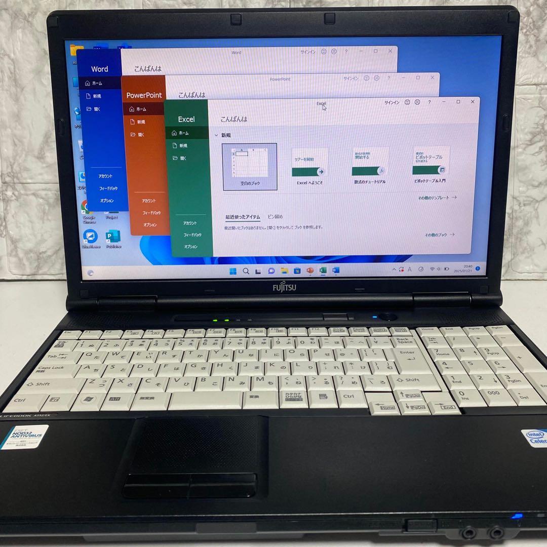富士通ノートパソコン　メモリ8G Windows11Pro オフィス付き