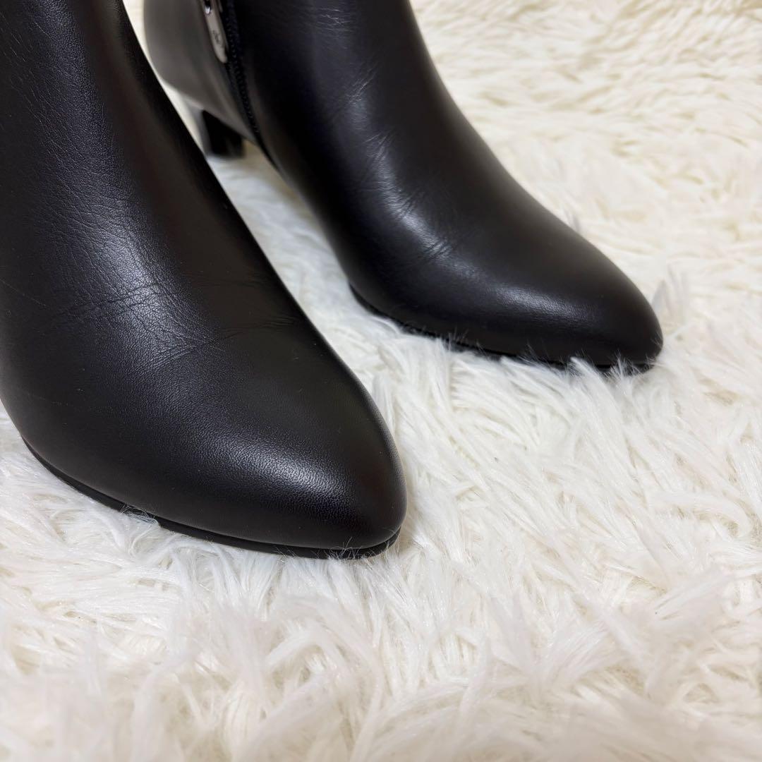 未使用品✨銀座かねまつ レザー ブーティ AQUA BELL 晴雨対応24cm