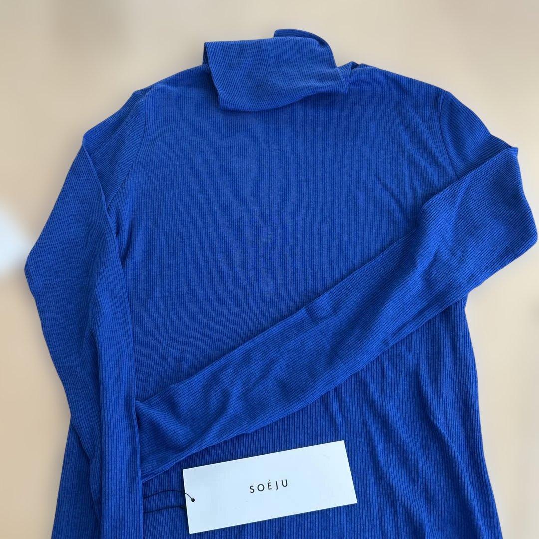 早い者勝ち！SOÉJU シルクカシミアタートル　ブルー L