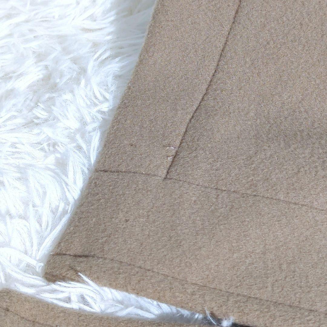 HYKE ダッフルコート ロゴ入りトグル ロングコート グレージュ