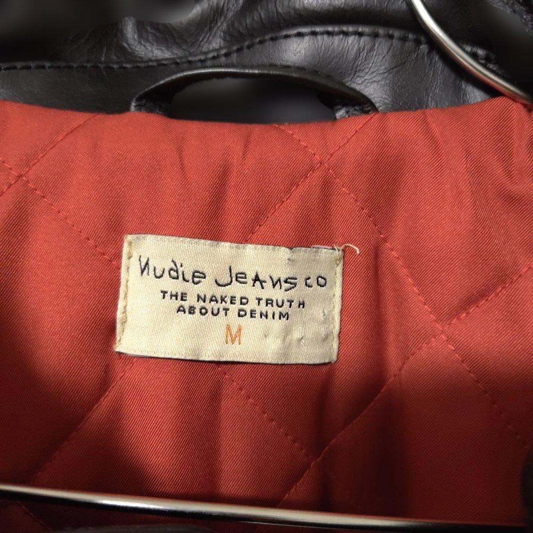 Nudie Jeans Co. ブラック シングルライダースジャケット M