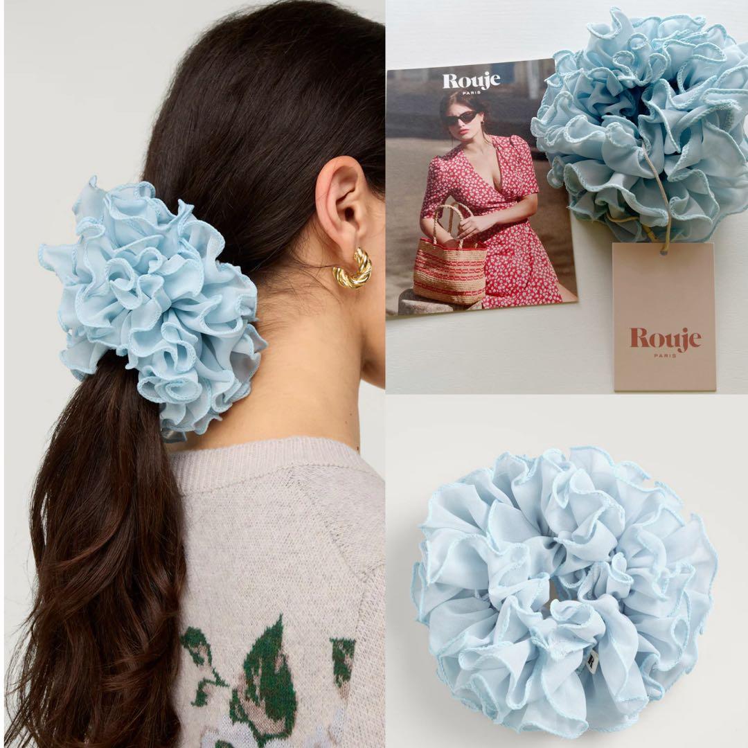 【Rouje ルージュ】可愛い フリル シュシュ ヘアーアクセサリー