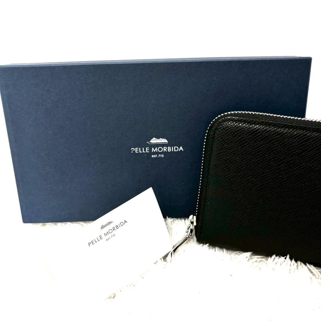 新品　未使用　ペッレモルビダ　メンズ　長財布　ラウンドジップ　ブラック　レザー