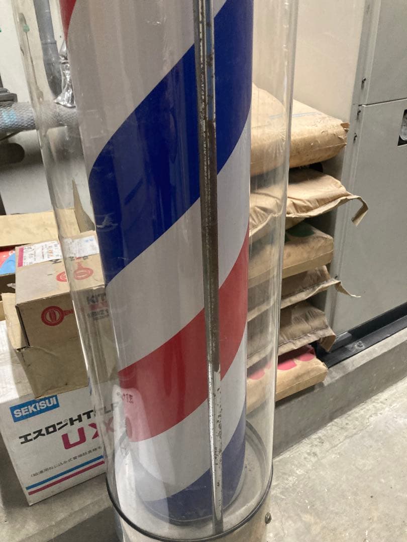 理容室　サインポール　 赤・白・青 ストライプ　蛍光灯タイプ