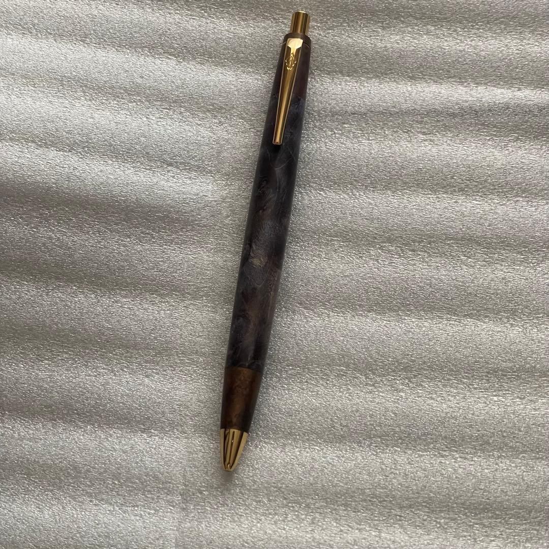 野原工芸楓スタビ斑紋孔雀色金具シャーペンゴールド金具