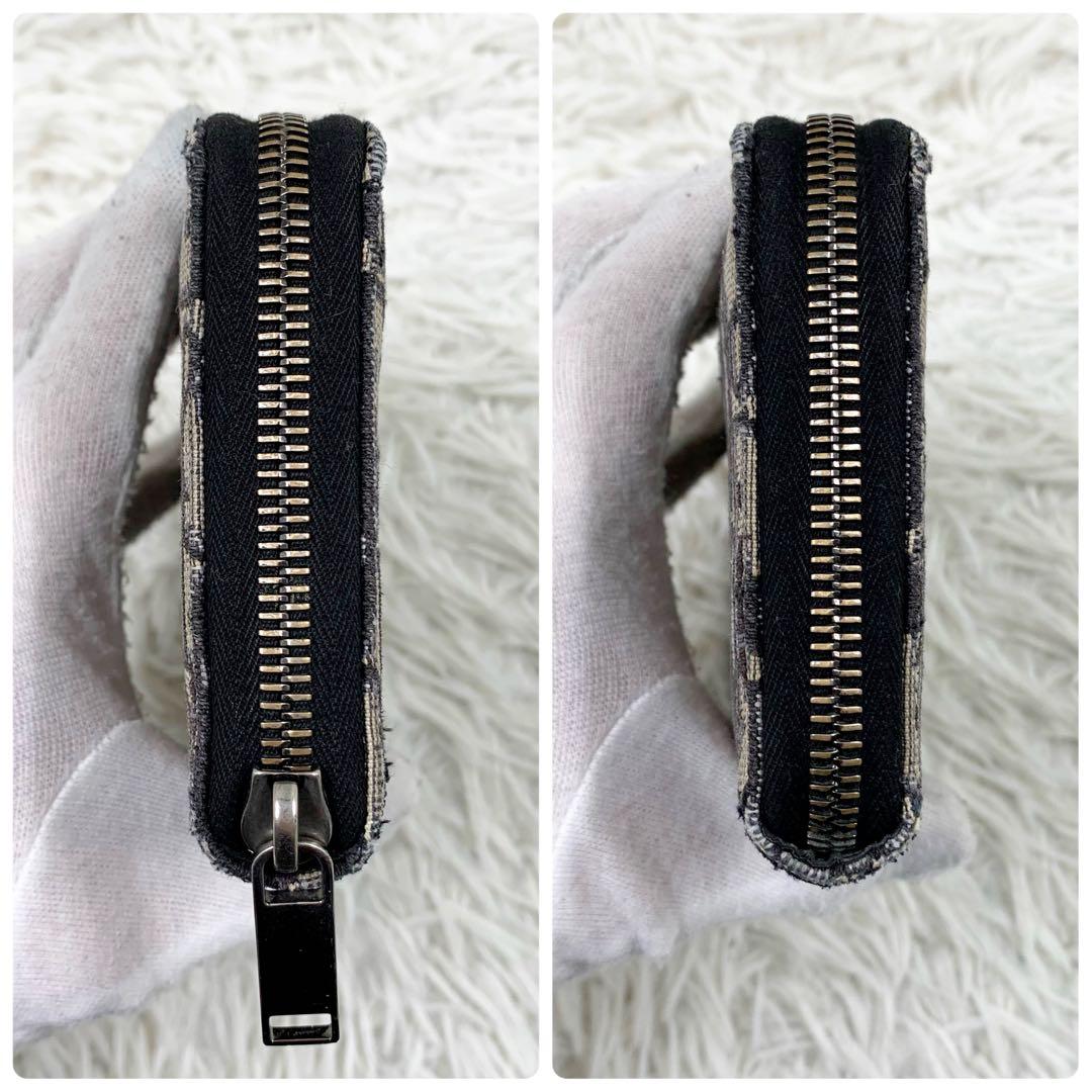 【✨美品✨】ディオール オブリーク ジャガード ラウンドジップウォレット