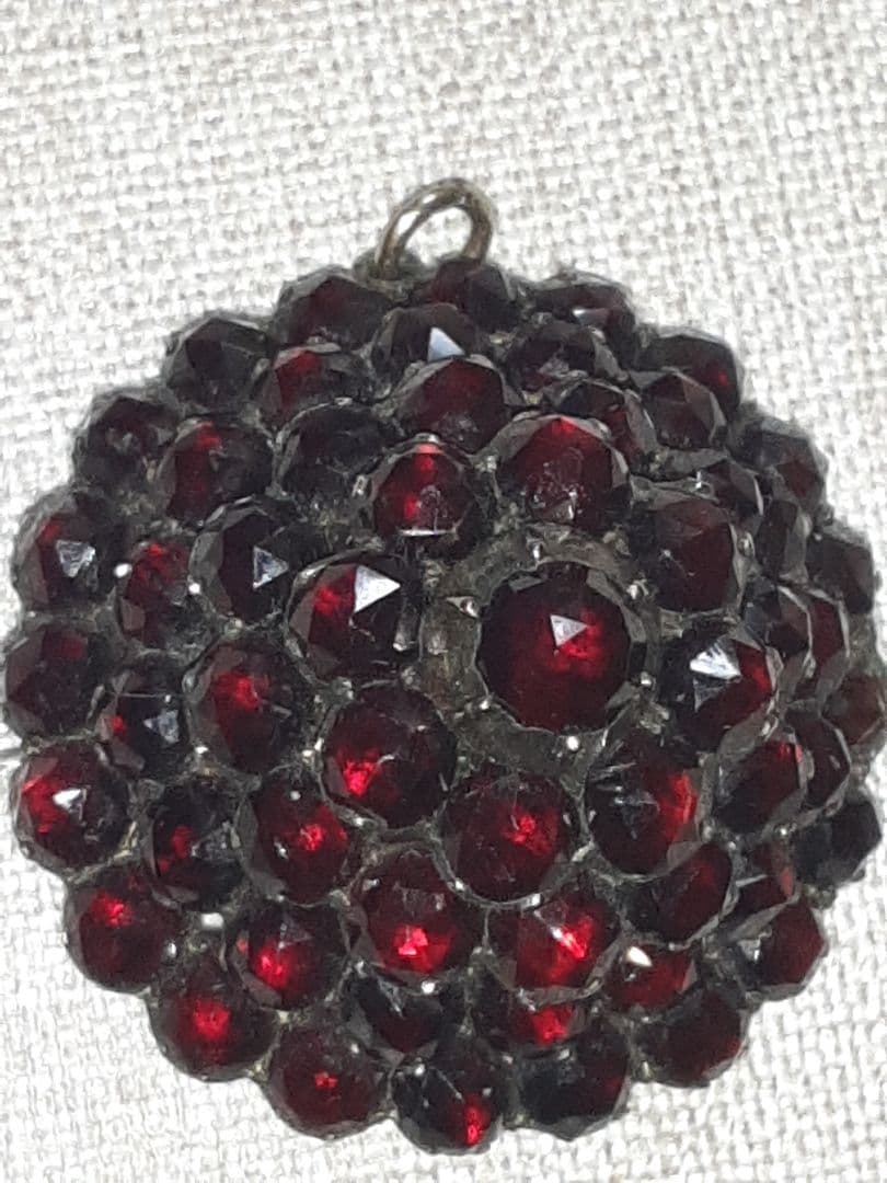 アンティークチェコガーネットブローチ/ペンダントトップ