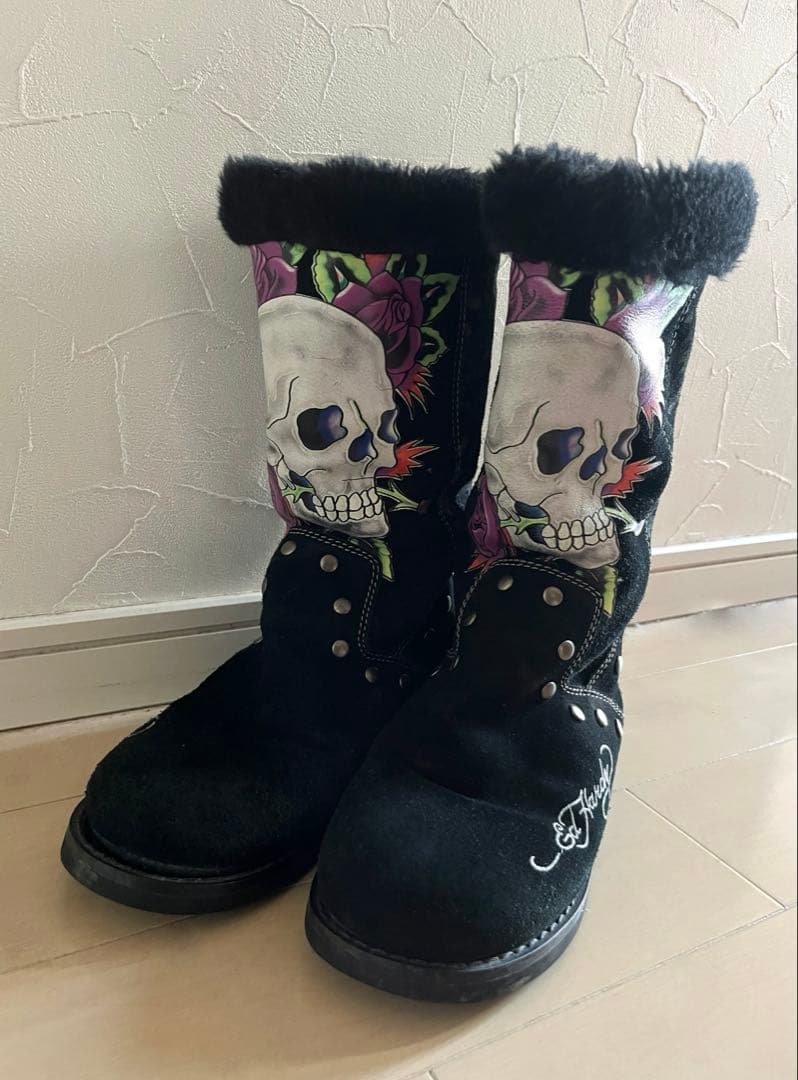 Ed Hardy スカルプリントブーツ