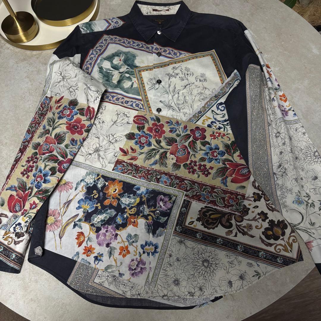 【美品】Paul Smith COLLECTION 花柄 絵画 長袖 シャツ L