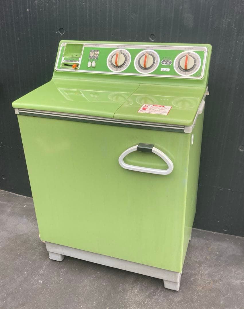 三菱　二層式洗濯機　千曲　CW-621G　緑　グリーン　動作確認済み　昭和レトロ