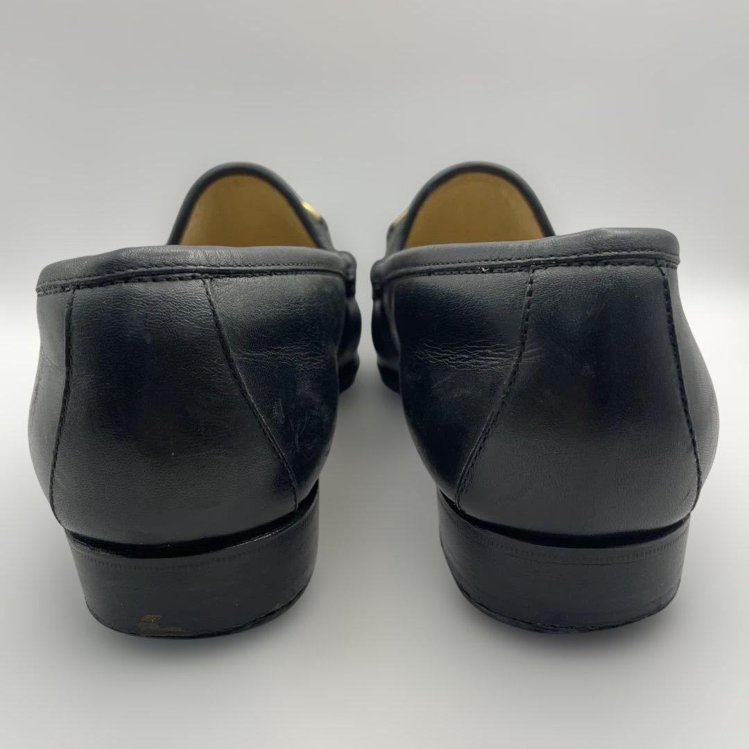 グッチ　ホースビット ローファー　レザー　シェリー　ブラック　ゴールド　61/2