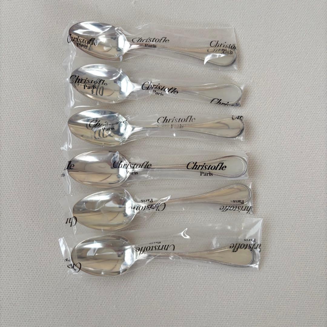 【お値下げ！！新品未使用/クリストフル】スプーン パール6点セット
