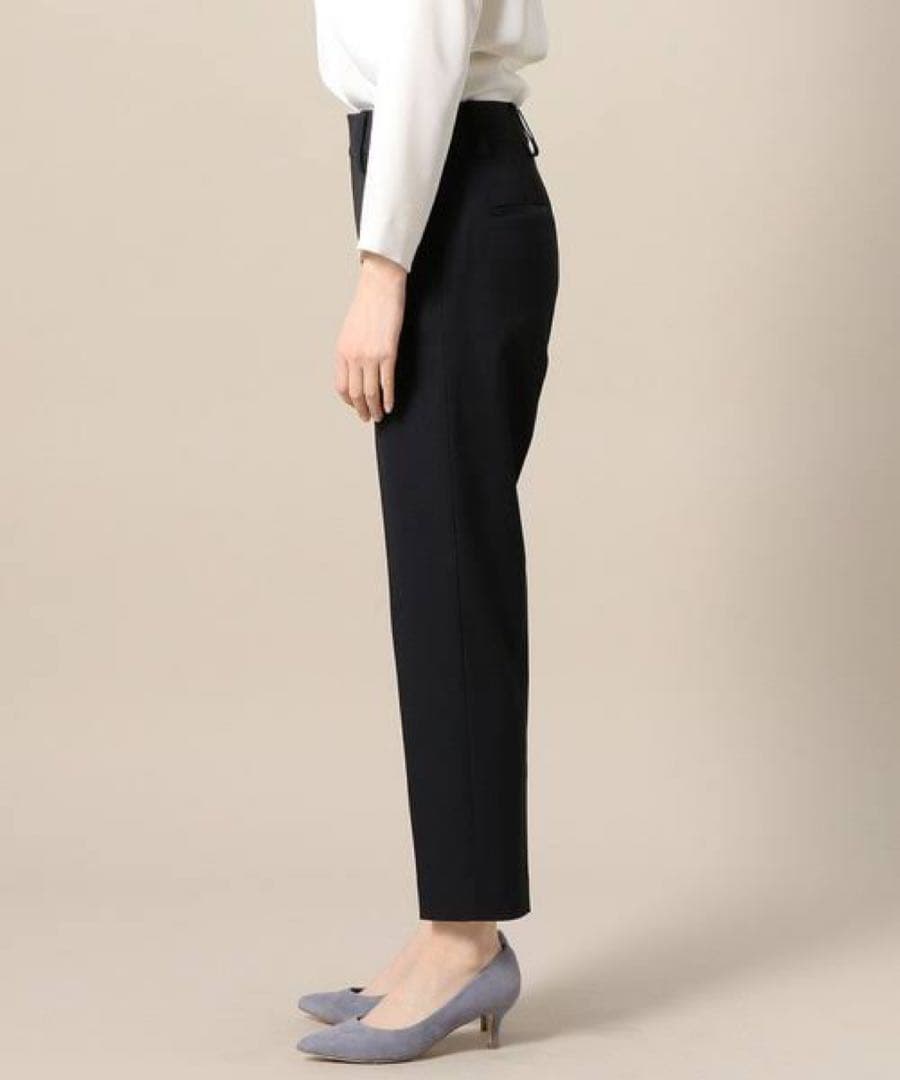 美品　ビューティ＆ユース　ピケカラーレスジャケット　トラウザーパンツ　スーツ　M