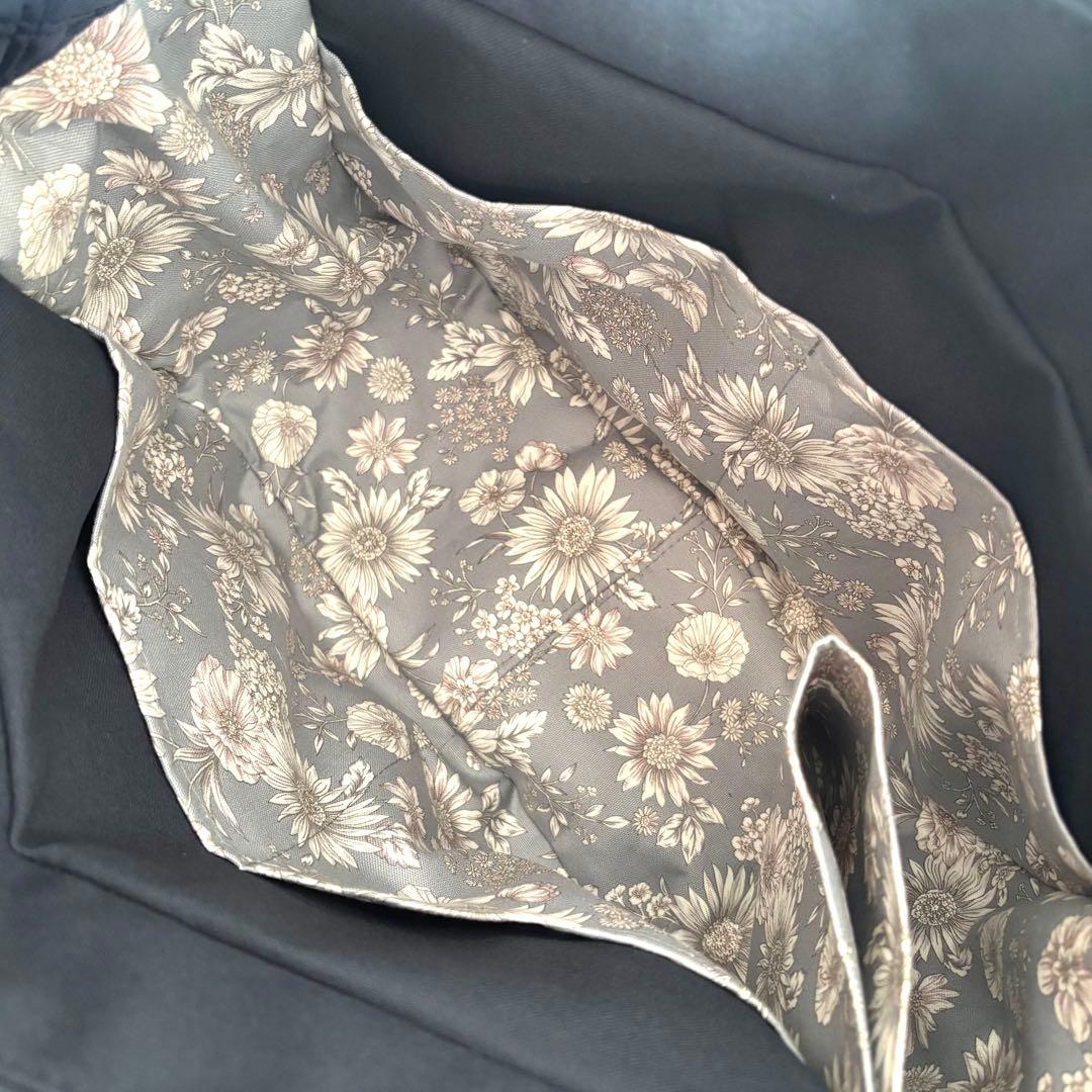 【あつ】ラウンドトートバッグLサイズ　ナイロンオックスキルト　ネイビー