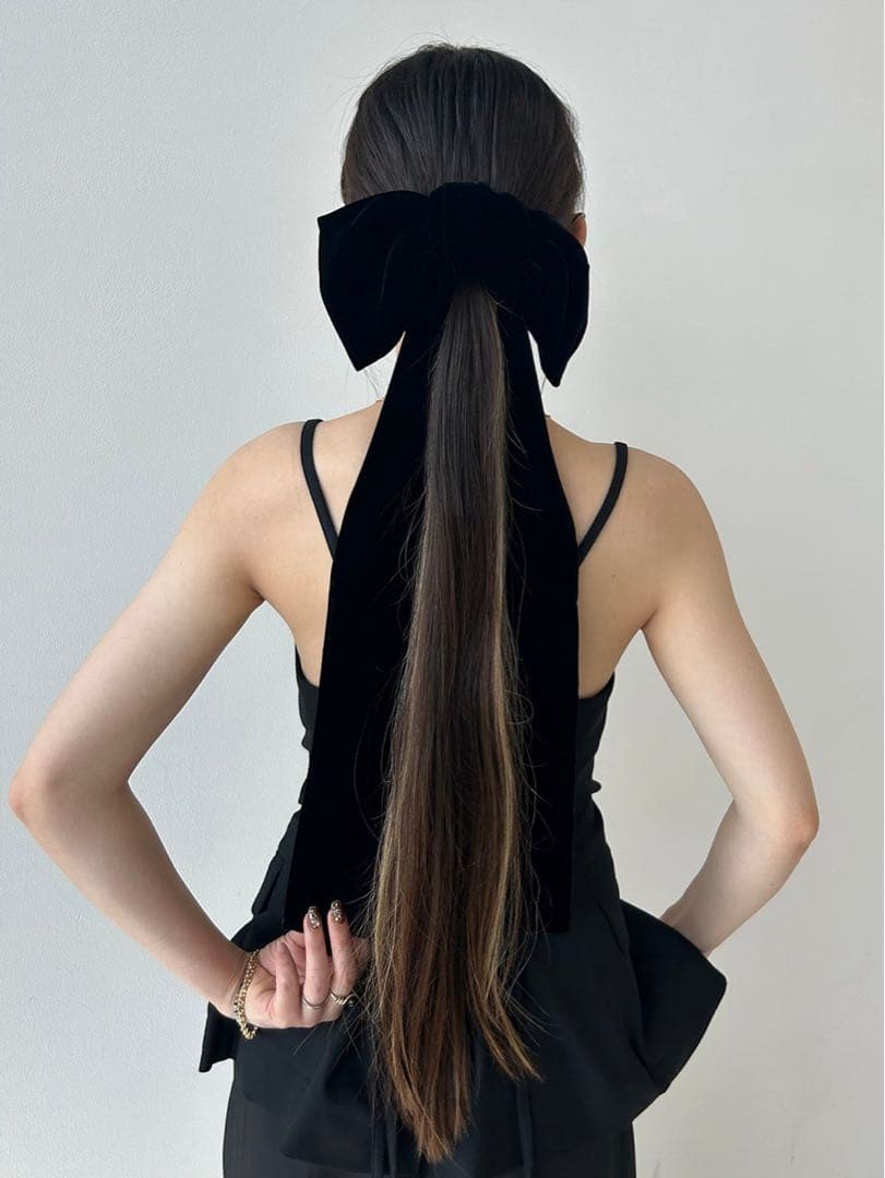 FETICO VELVET LONG BOW HAIR CLIP リボン