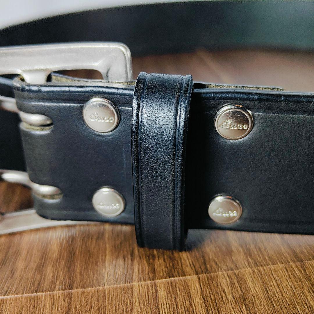 【極艶美品】BUCO ブコ 極厚ブライドルドレスベルト ダブルピンバックルベルト