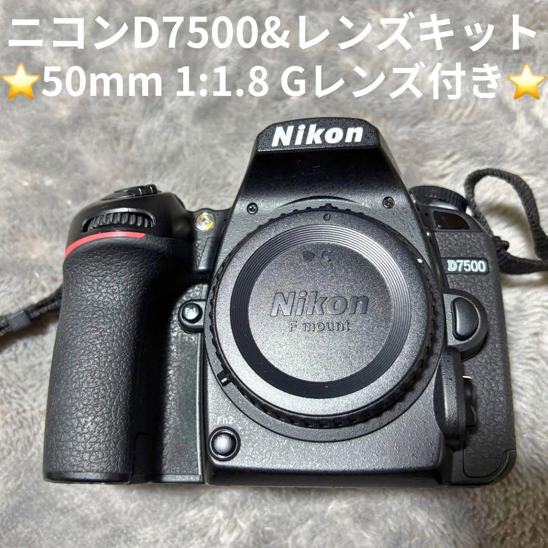 Nikon D7500本体ショット約17400回（ジャンク品）＆レンズ付き